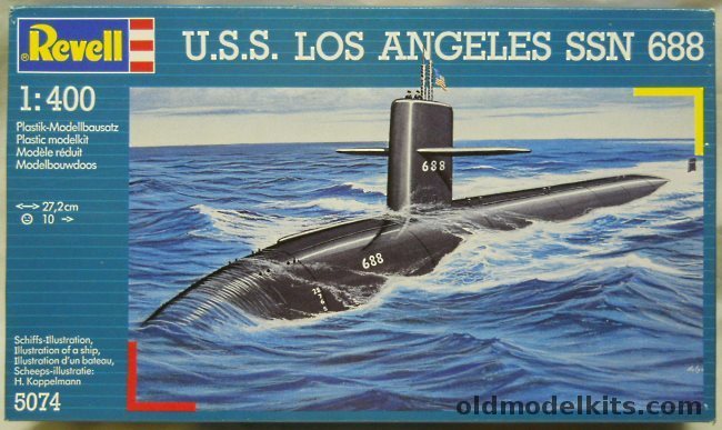 Revell 1/400 USS Los Angeles SSN688 Attack Submarine, 5074 plastic model kit